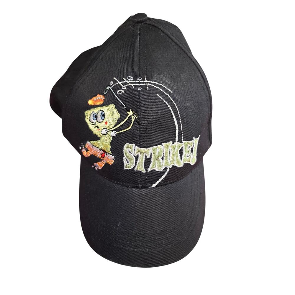 VTG Y2K 2003 Nikelodeon Spongebob Youth Strike Baseball Hat Black